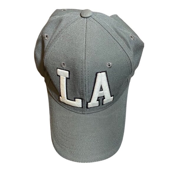 LA Embroidered Adj. W/Hook & Loop Close Baseball Cap One Size Gray By Cap USA - Picture 5 of 9